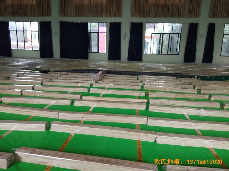 廣西龍勝縣黨校運(yùn)動(dòng)館體育地板施工案例3