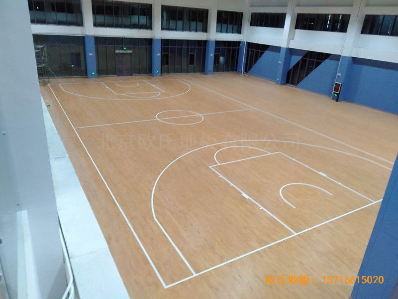 山東實驗二小青島分?；@球館體育木地板鋪裝案例4